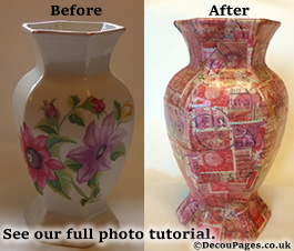 Decoupage before and after